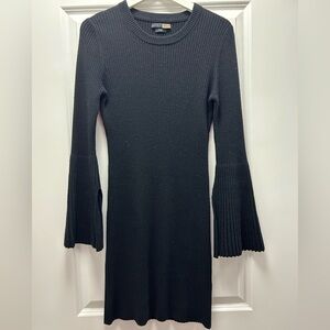 Alice + Olivia Black Long Sleeve Knit Dress